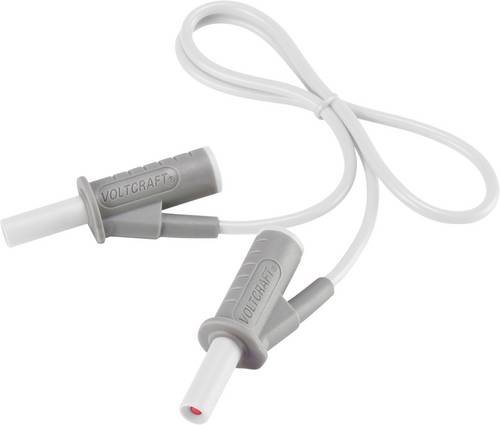 VOLTCRAFT MSB-501 Sicherheits-Messleitung Lamellenstecker 4 mm Lamellenstecker 4 mm 0.50 m Weiß 1 S