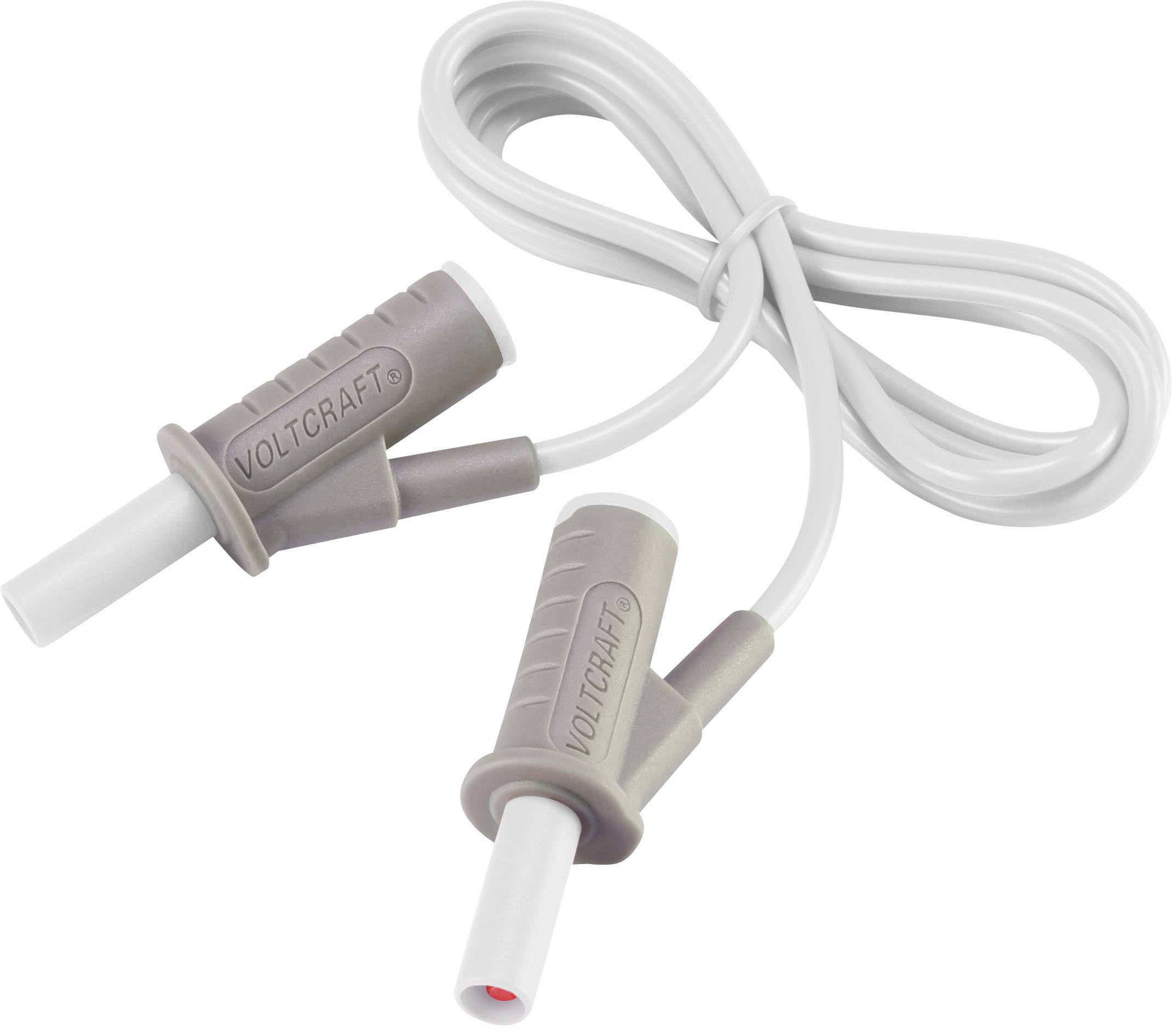 VOLTCRAFT MSB-501 Sicherheits-Messleitung Lamellenstecker 4 mm Lamellenstecker 4 mm 1.00 m Weiß 1 S