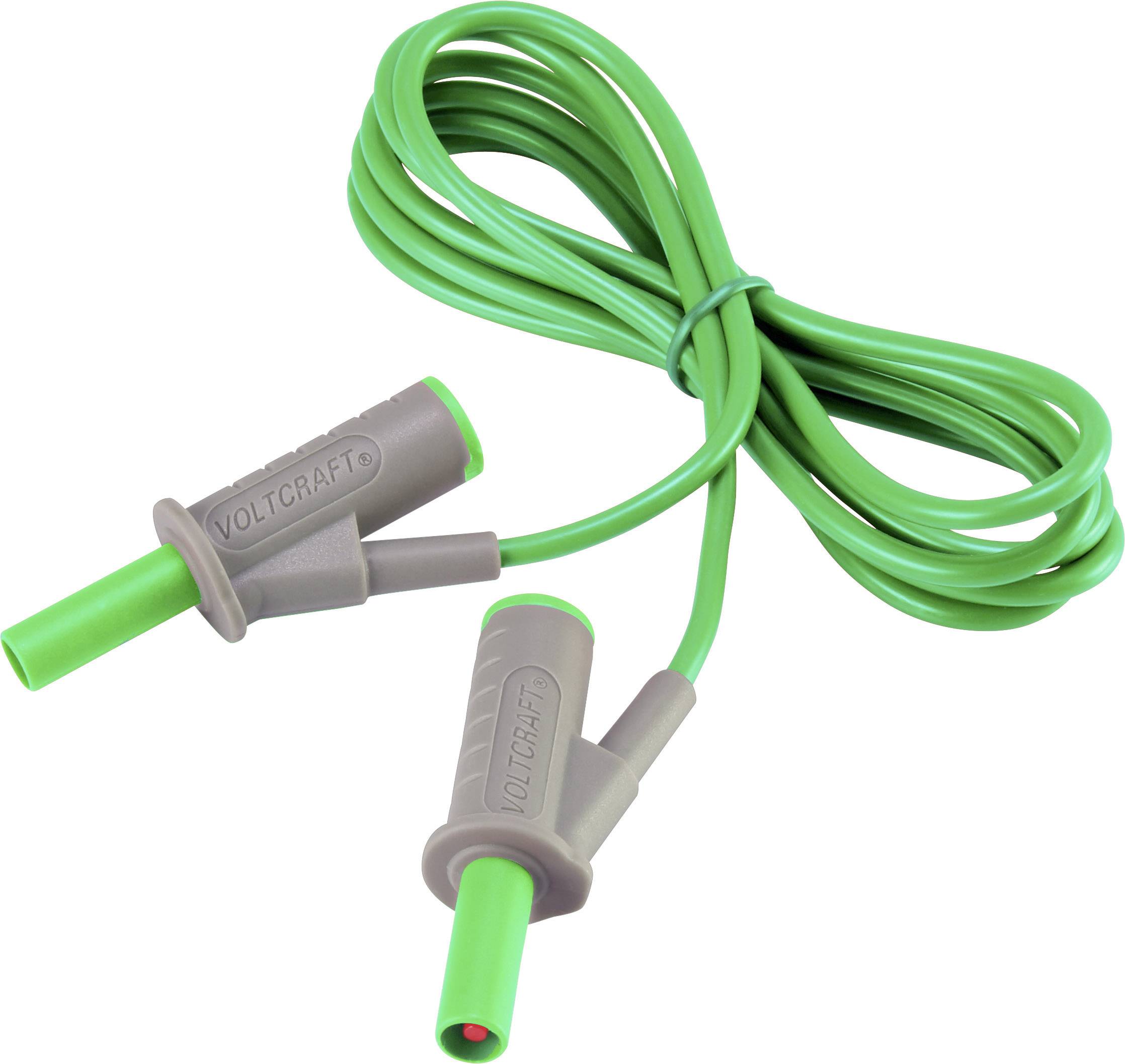 VOLTCRAFT MSB-501 Sicherheits-Messleitung Lamellenstecker 4 mm Lamellenstecker 4 mm 1.50 m Grün 1 S