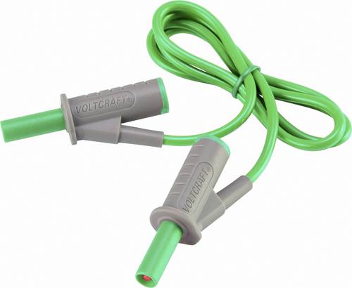 VOLTCRAFT MSB-501 Sicherheits-Messleitung [Lamellenstecker 4mm - Lamellenstecker 4 mm] 0.75m Grün