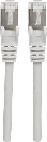 Intellinet 741040 RJ45 Patchkabel CAT 6a S/FTP 10.00 m Grau Folienschirm, Geflechtschirm, Geschirmt
