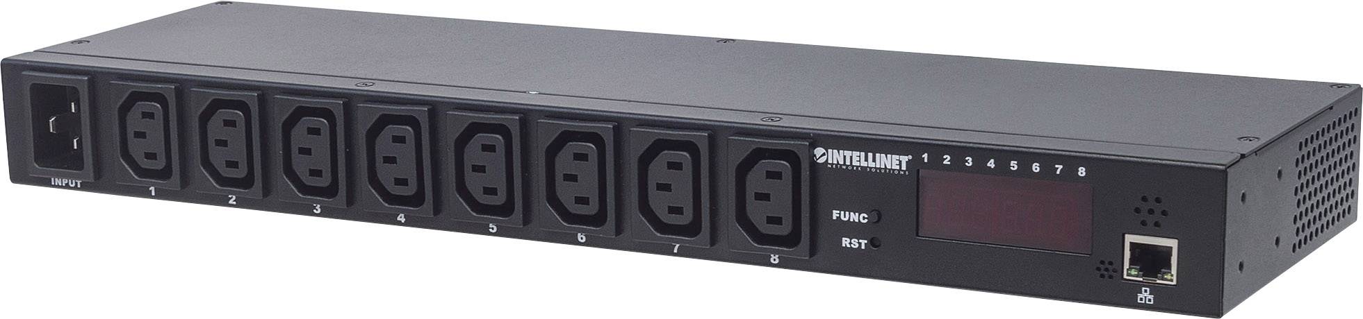 Intellinet 163682 19 Zoll Netzwerkschrank-Steckdosenleiste 1 HE Kaltgeräte-Steckdose C13 10A Festeinbau Geeignet für Schranktiefe: ab 300 mm Schwa