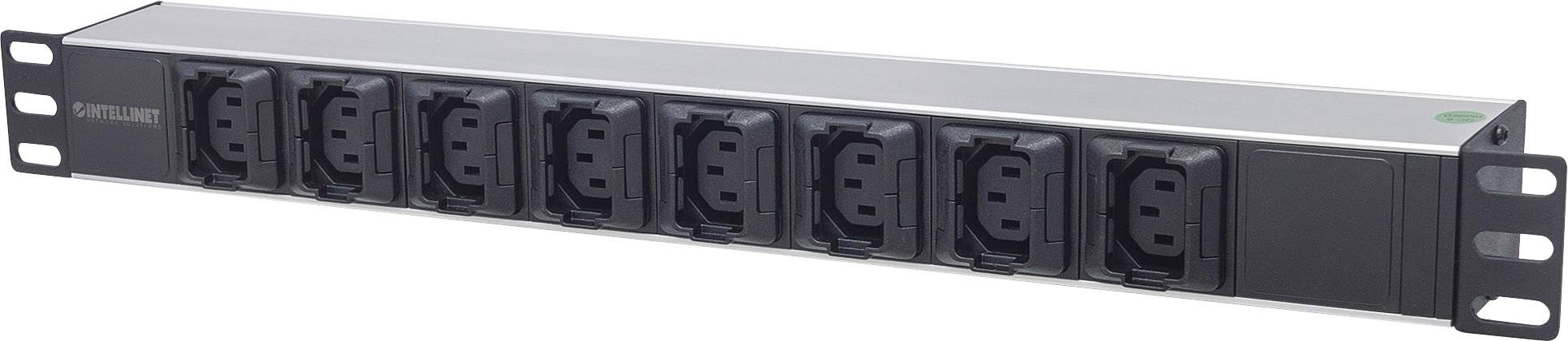 Intellinet 163651 19 Zoll Netzwerkschrank-Steckdosenleiste 1 HE Kaltgeräte-Steckdose C13 10A Festeinbau Geeignet für