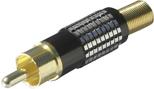 TRU Components Cinch-Steckverbinder Stecker, gerade Polzahl: 2 Mono Schwarz