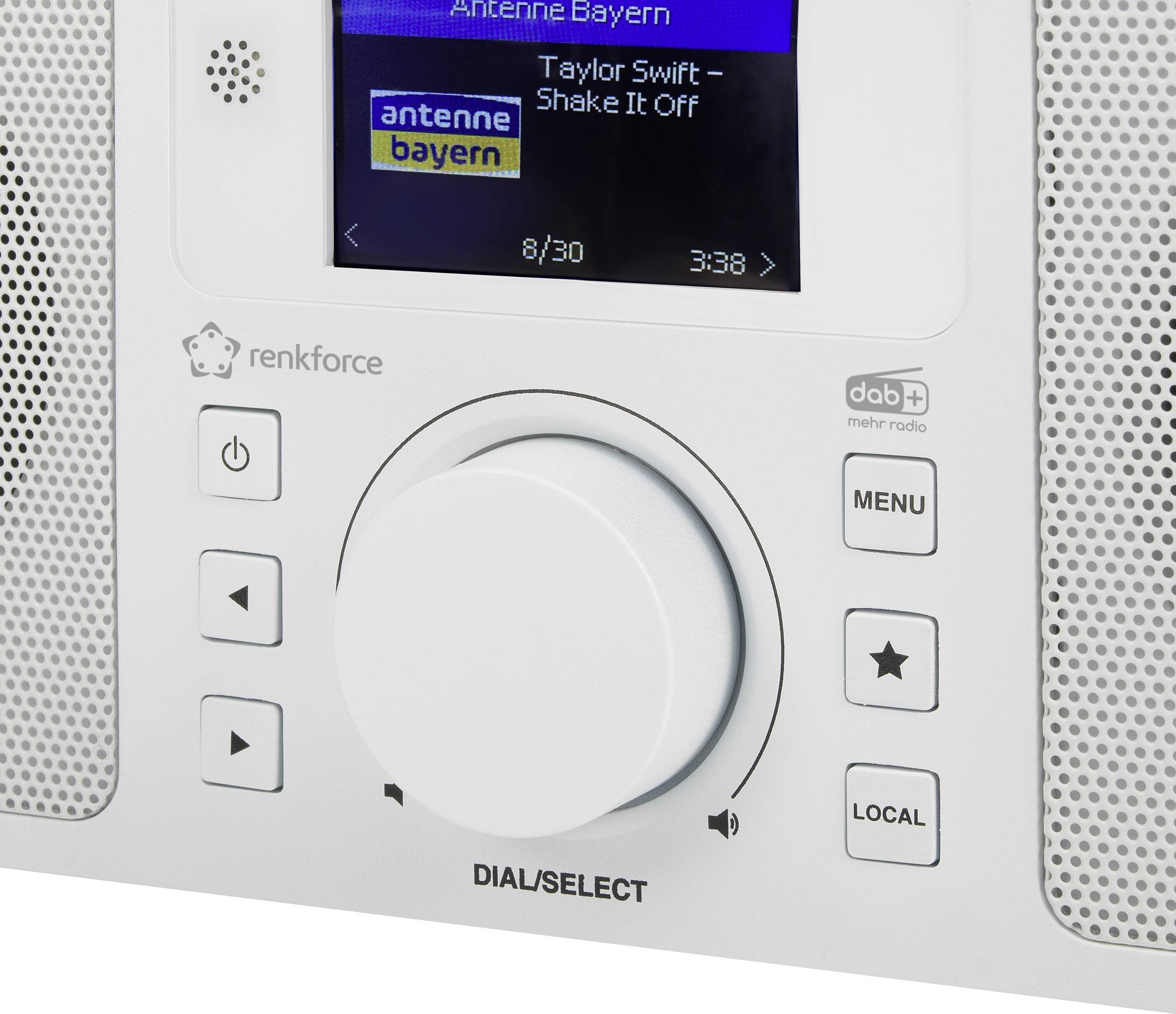 Renkforce RF-IRDAB-RETRO1 Internet Tischradio DAB+, UKW, Internet AUX, Bluetooth®, WLAN, LAN, Internetradio DLNA-fähig Holz