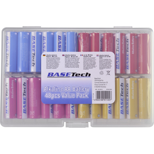 Basetech Mignon (AA)-Batterie Alkali-Mangan 2650 mAh 1.5V 48St.