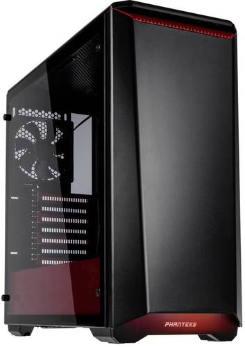 Phanteks P400 Midi-Tower PC-Gehäuse Schwarz, Rot 2 vorinstallierte Lüfter