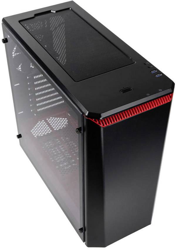 Phanteks P400 Midi-Tower PC-Gehäuse Schwarz, Rot 2 vorinstallierte Lüfter