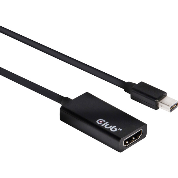 Club3D CAC-1156 Mini-DisplayPort / HDMI Adapter [1x Mini-DisplayPort Stecker - 1x HDMI-Buchse] Schwarz (glänzend) Ultra HD (4k)