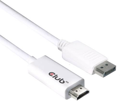Club3D DisplayPort / HDMI Anschlusskabel 3.00m Weiß [1x DisplayPort Stecker - 1x HDMI-Stecker]
