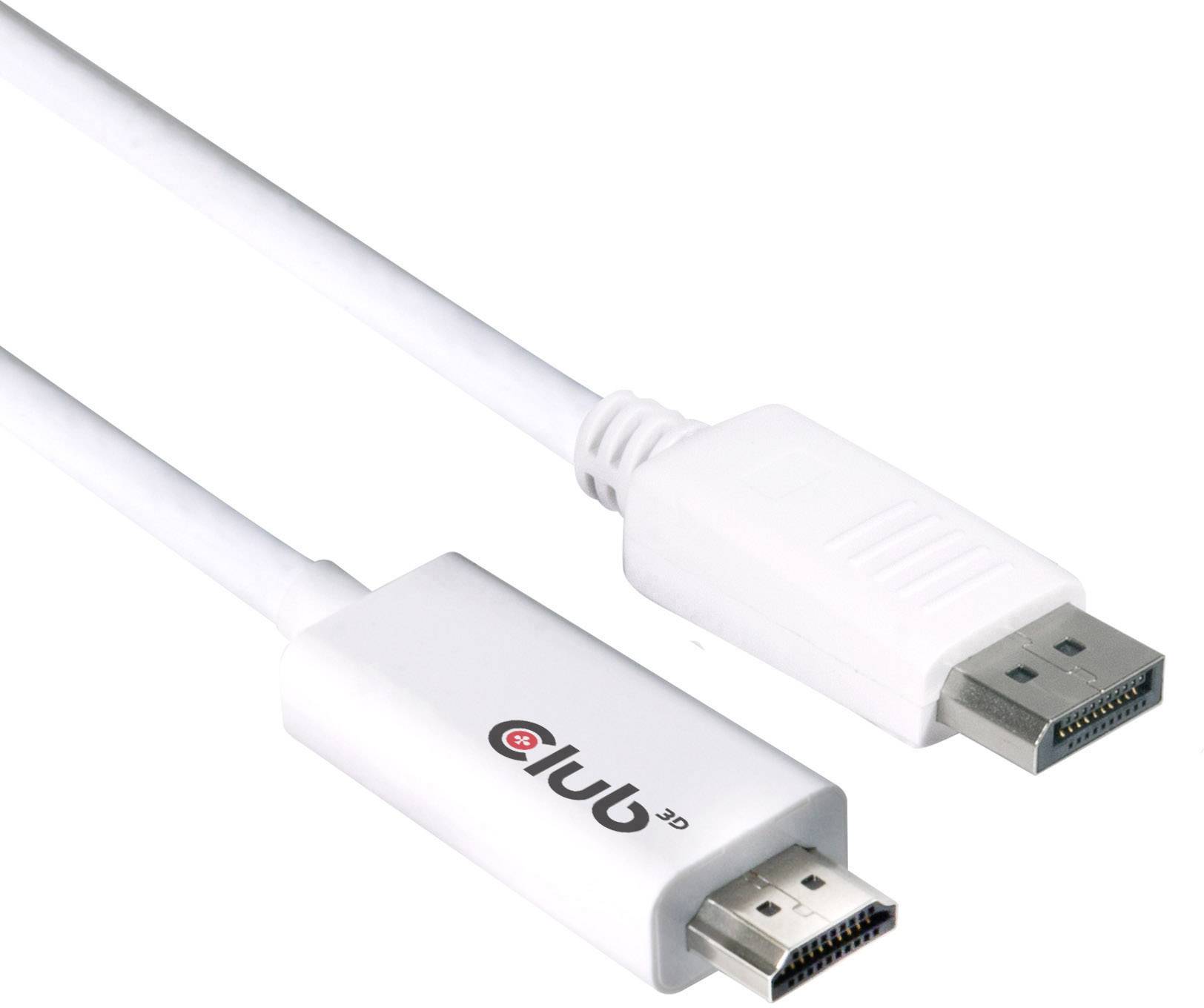 Club3D DisplayPort / HDMI Adapterkabel DisplayPort Stecker, HDMI-A Stecker 3.00 m Weiß CAC-1073 Dis