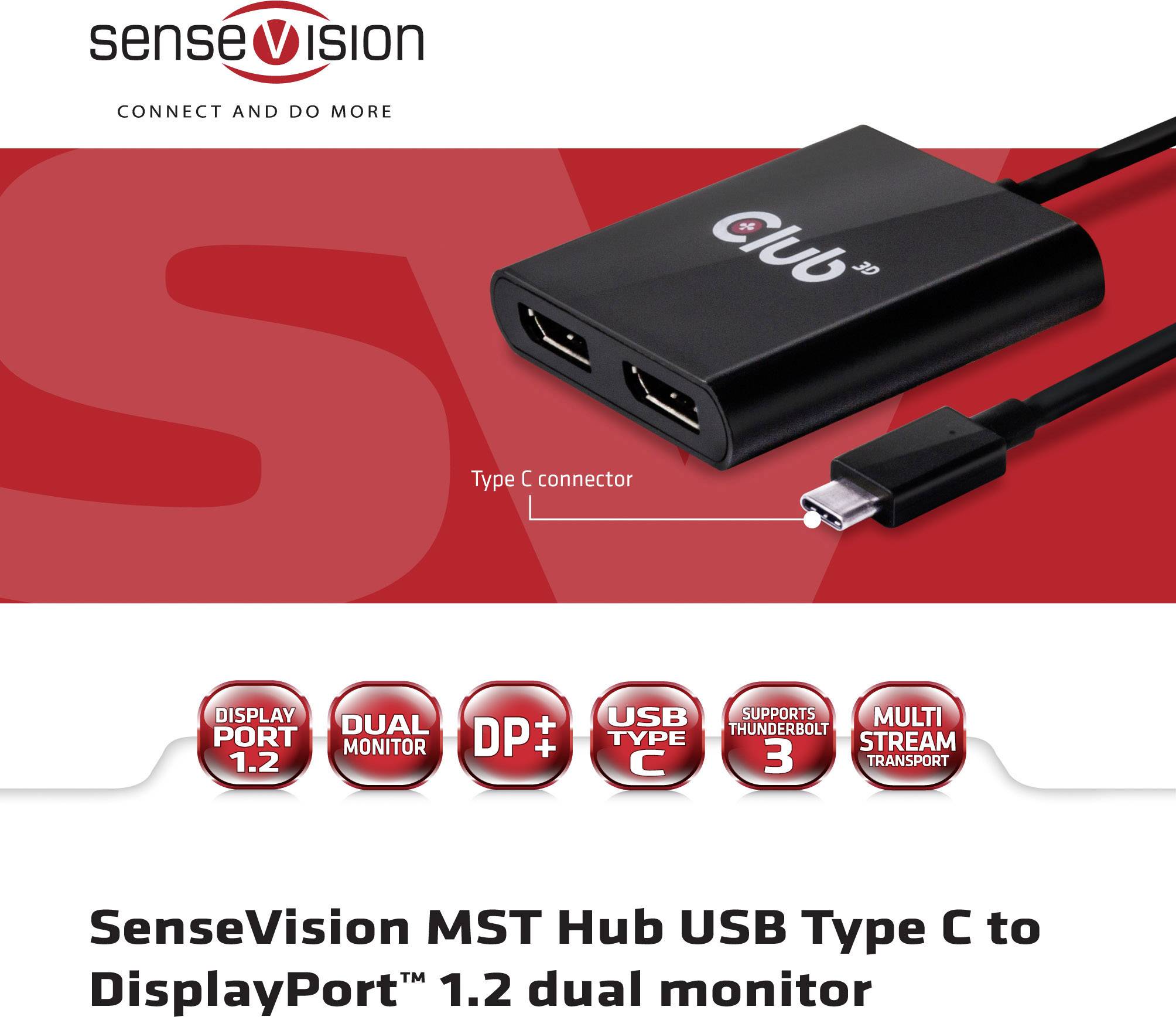 Club3D CSV-1545 1+2 Port USB 3.2 Gen 1-Umschalter (USB 3.0) Schwarz