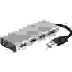 Club3D CSV-1431 4 Port USB 3.2 Gen 1-Hub (USB 3.0) mit Aluminiumgehäuse, mit Schnellladeport Aluminium (gebürstet)