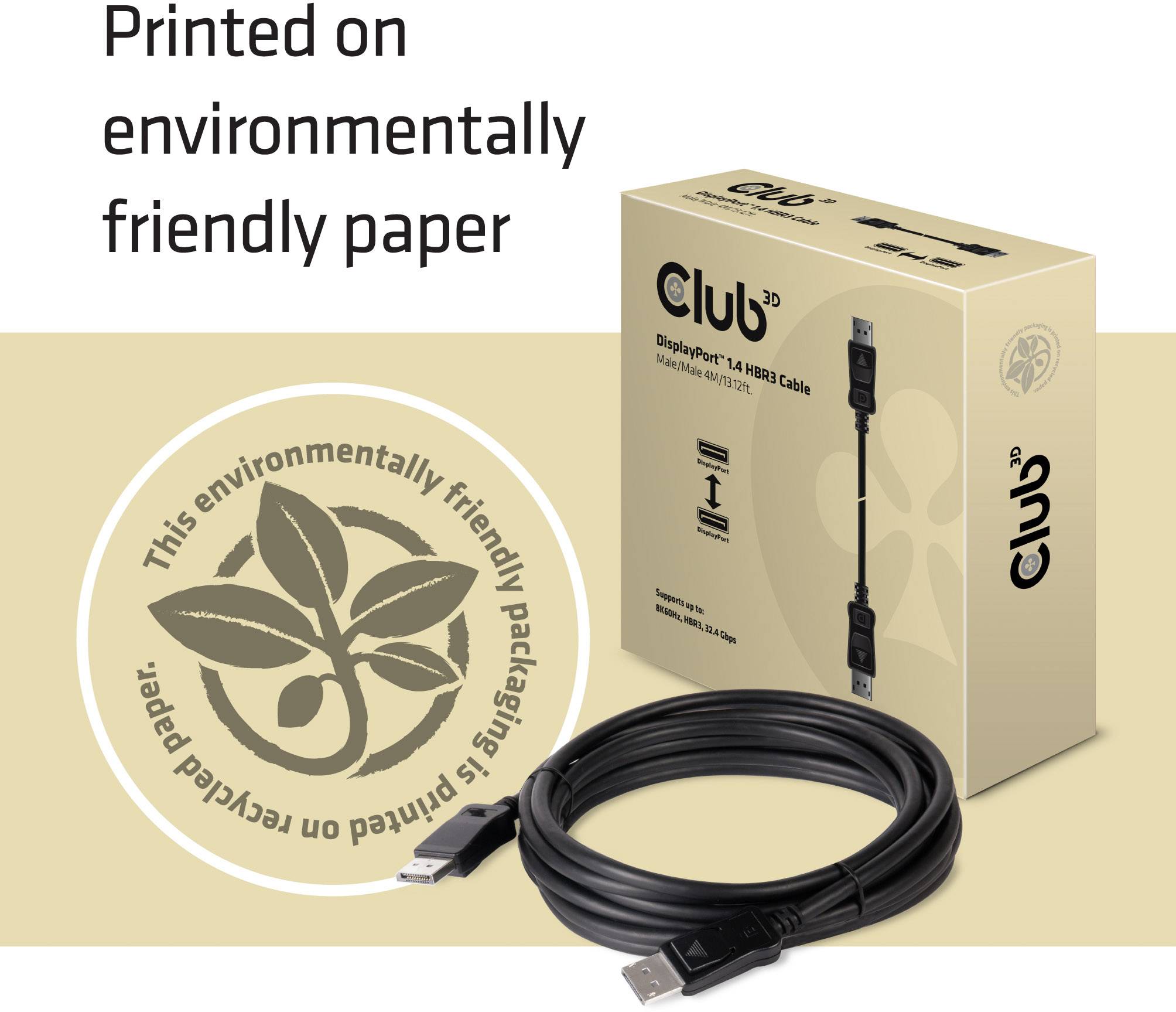 club3D DisplayPort Anschlusskabel 4.00 m Schwarz CAC-1066