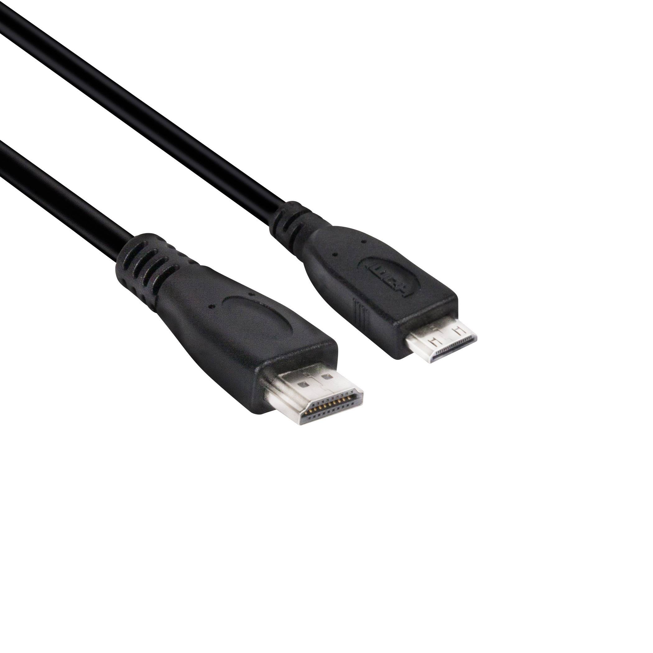 Club3D HDMI Anschlusskabel HDMI-Mini-C Stecker, HDMI-A Stecker 1.00m Schwarz CAC-1350 4K UHD HDMI-Kabel