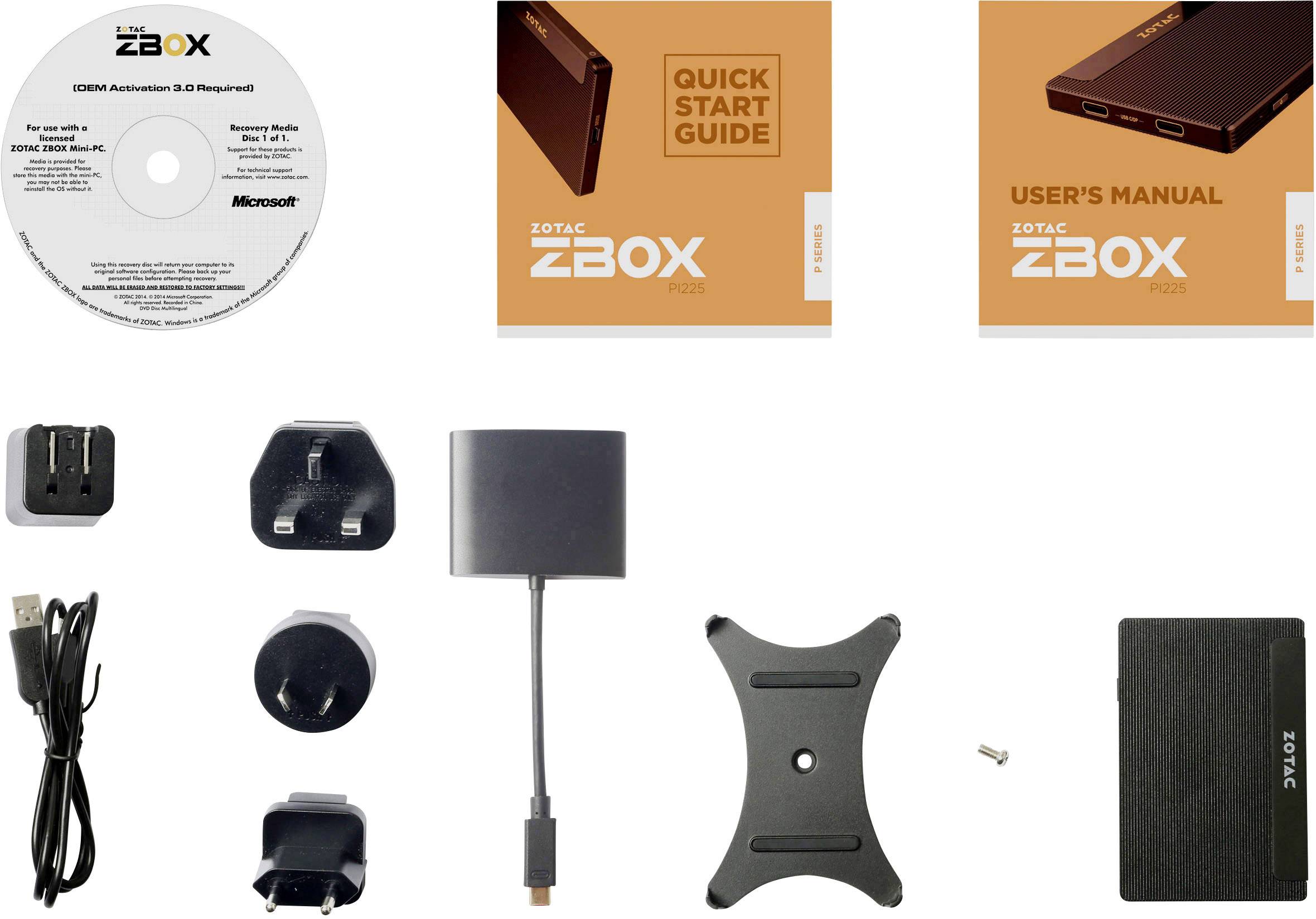 ZOTAC ZBOX-PI225 Pico Mini PC / Win 10