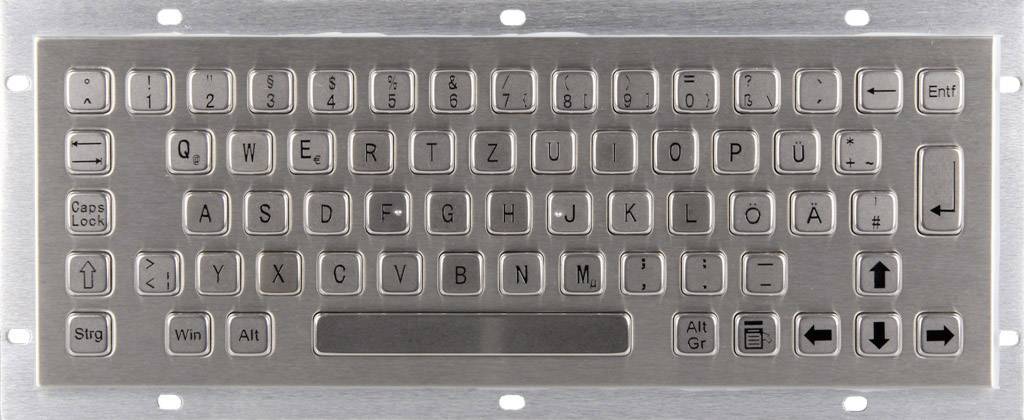 Joy-it IPC Keyboard 01A IP65 NEMA 4X Kabelgebunden Tastatur Deutsch, QWERTZ Silber Staubgeschützt