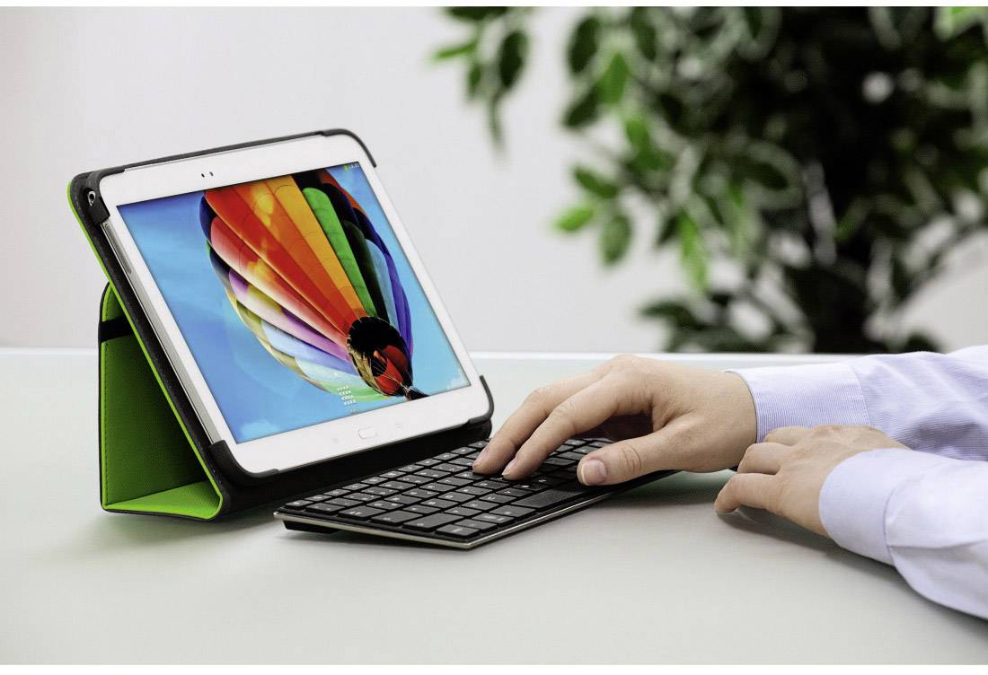 Hama KEY2GO X1000 Bluetooth® Tastatur Deutsch, QWERTZ, Windows® Schwarz Wiederaufladbar, USB-Anschluss