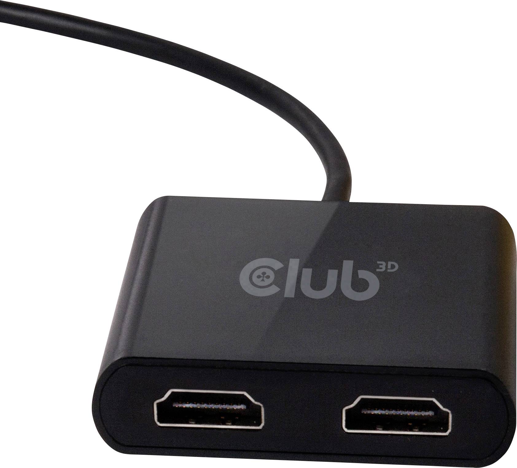 Club3D CSV-1474 1+2 Port USB 3.2 Gen 1-Umschalter (USB 3.0) 4096 x 2160 Pixel Schwarz