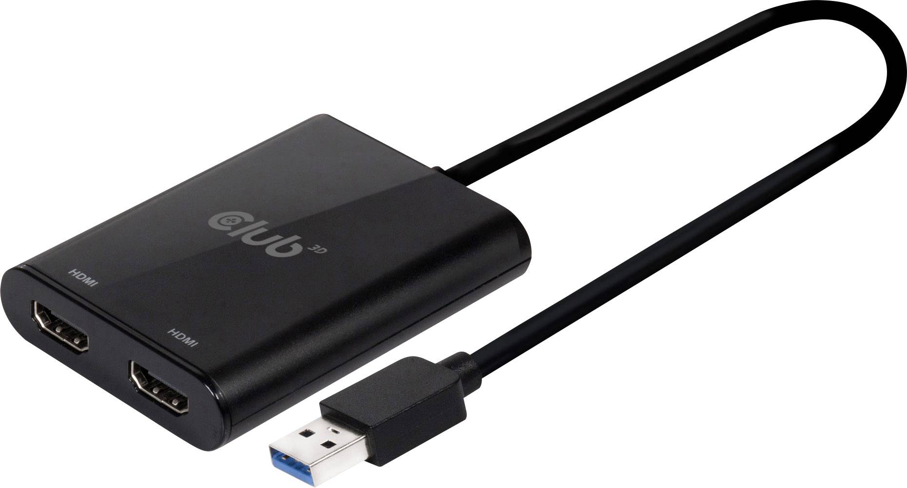 club3D CSV-1474 1+2 Port USB 3.2 Gen 1-Umschalter (USB 3.0) 4096 x 2160 Pixel Schwarz