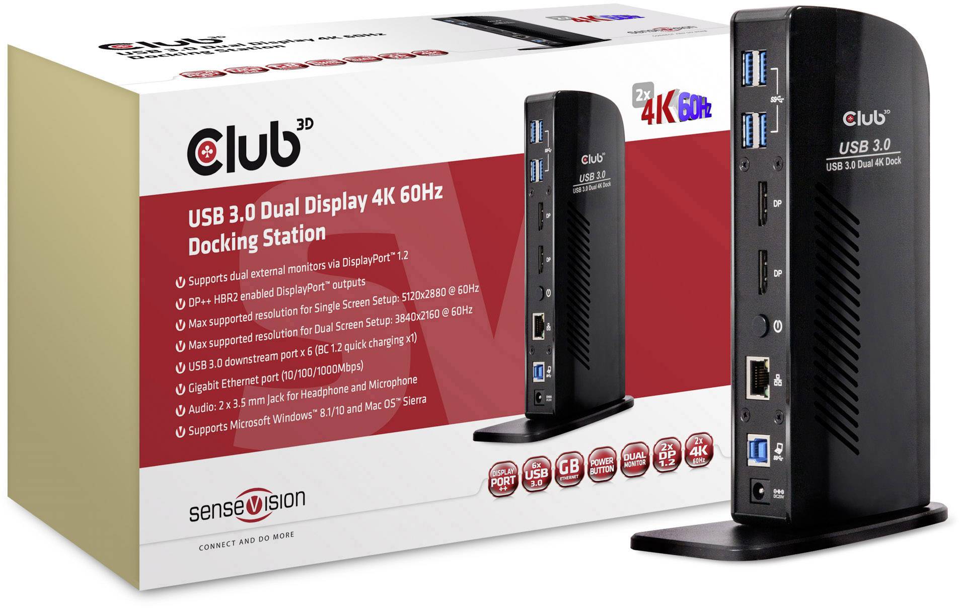 Club3D Notebook Dockingstation CSV-1460 Passend für Marke (Notebook Dockingstations): Universal Eli
