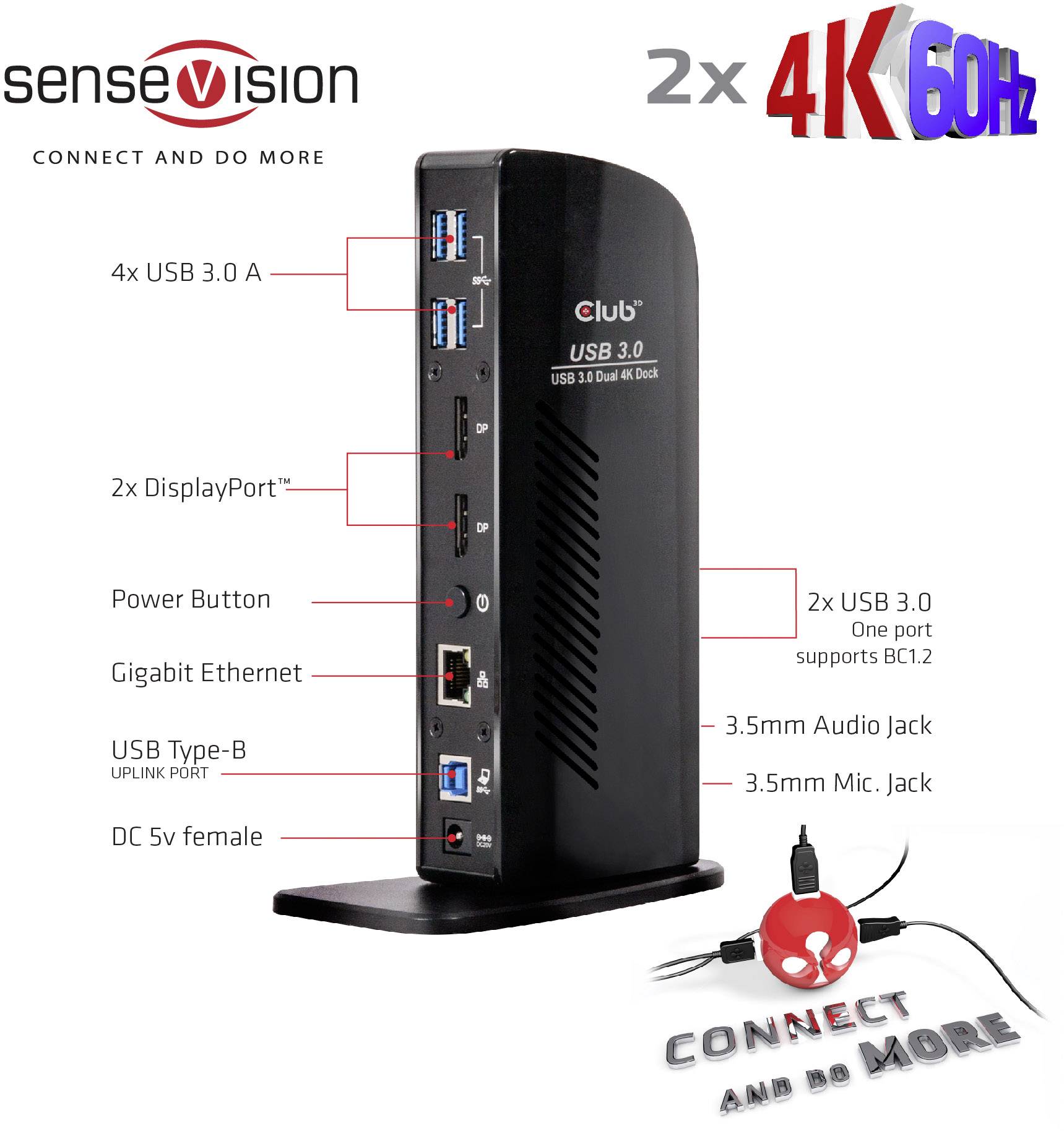 Club3D Notebook Dockingstation CSV-1460 Passend für Marke (Notebook Dockingstations): Universal Eli