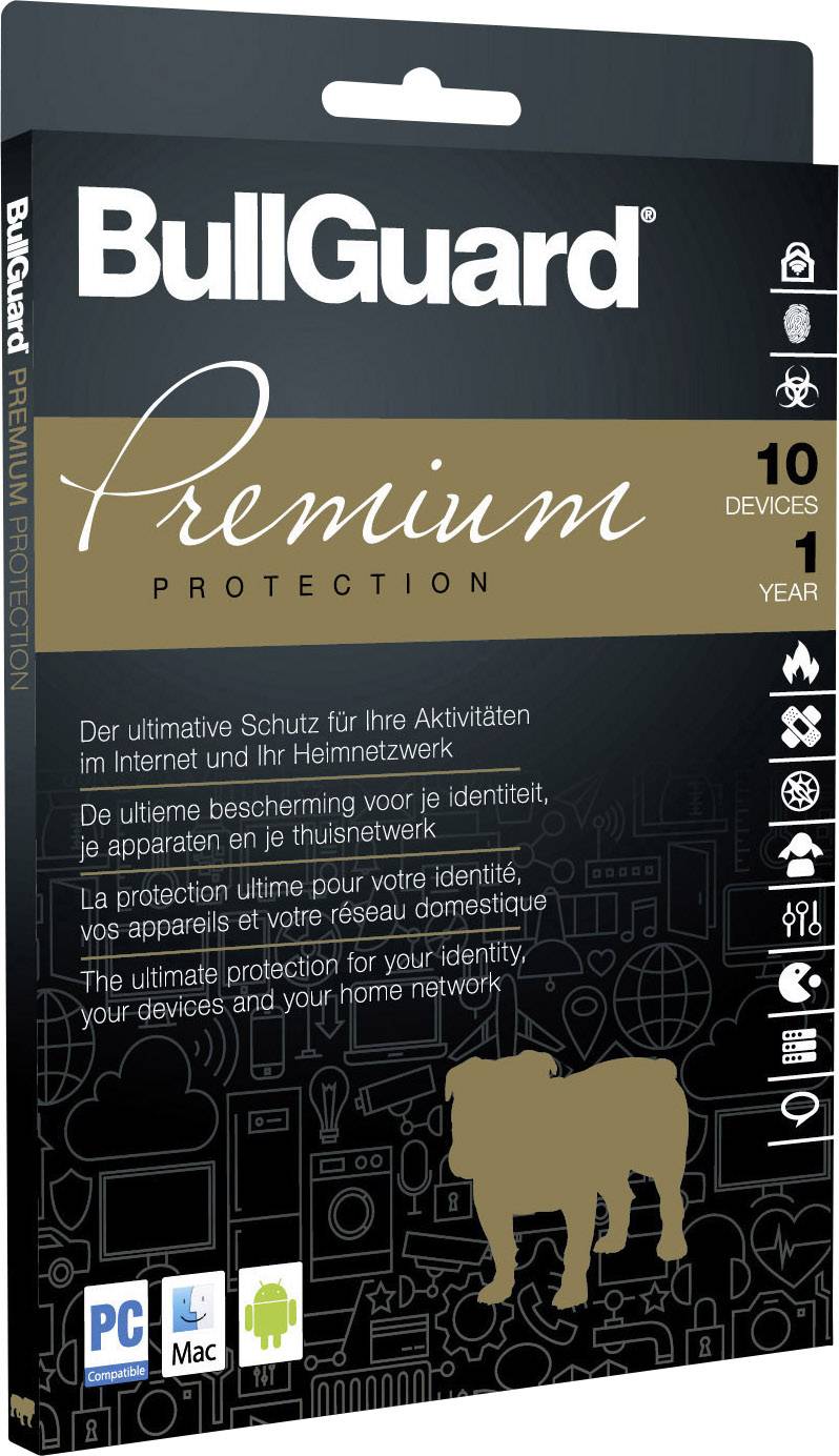 Bullguard Premium Protection 2020 10 U Jahreslizenz, 10 Lizenzen Windows, Mac, Android Sicherheits-Software