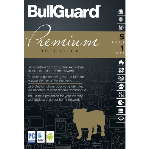 Logiciel de sécurité Bullguard Premium Protection version complète, 5 licences