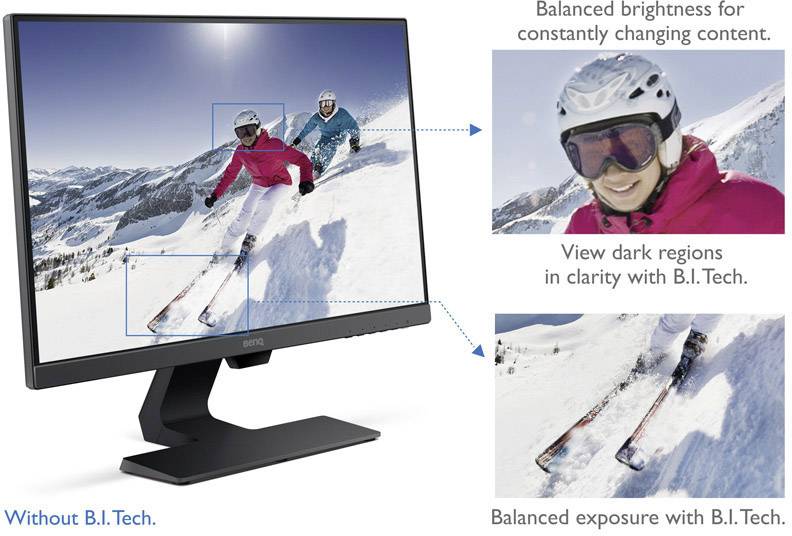 BenQ GW2480 LED-Monitor EEK E (A - G) 60.5 cm (23.8 Zoll) 1920 x 1080 Pixel 16:9 5 ms HDMI®, VGA, DisplayPort, Kopfhörer (3.5 mm Klinke), Audio, st