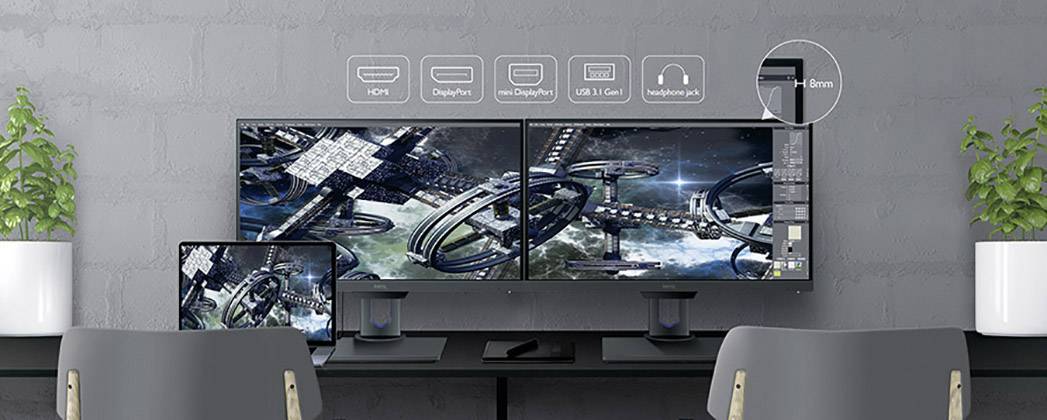 BenQ PD2500Q LED-Monitor 63.5cm (25 Zoll) EEK G (A - G) 2560 x 1440 Pixel WQHD 4 ms HDMI®, USB, DisplayPort, Mini DisplayPort