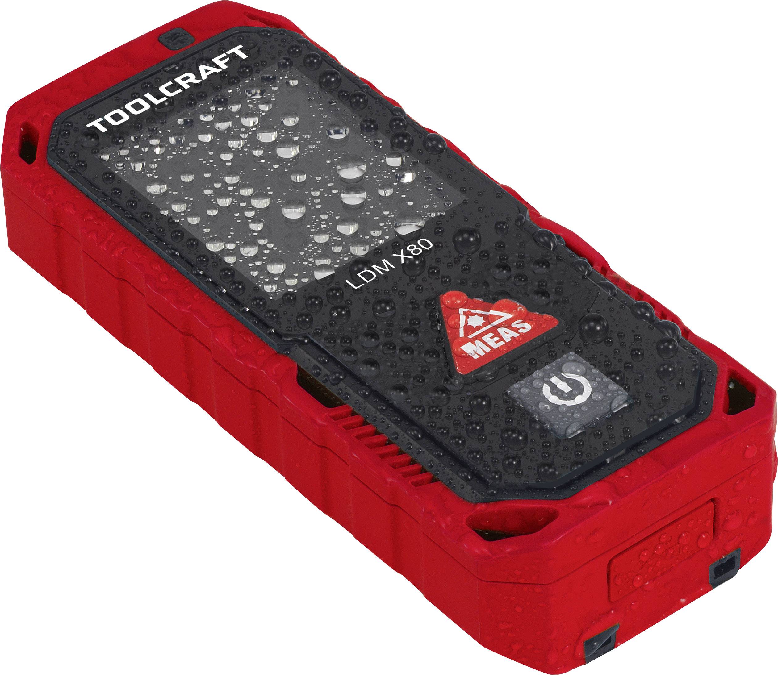 TOOLCRAFT LDM 80 Laser-Entfernungsmesser Bluetooth, Koffer, Dokumentations-App Messbereich (max.) 80m IP65