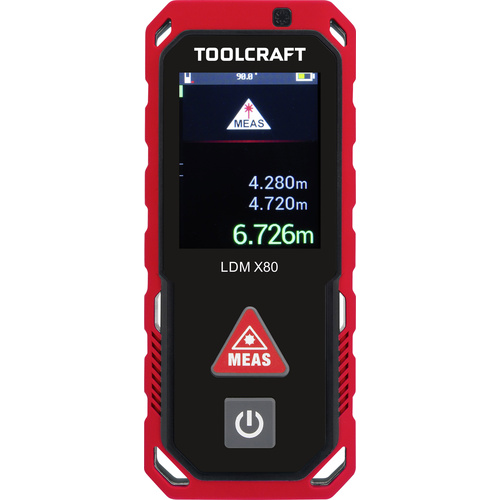 TOOLCRAFT LDM 80 Laser-Entfernungsmesser Bluetooth, Koffer, Dokumentations-App Messbereich (max.) 8