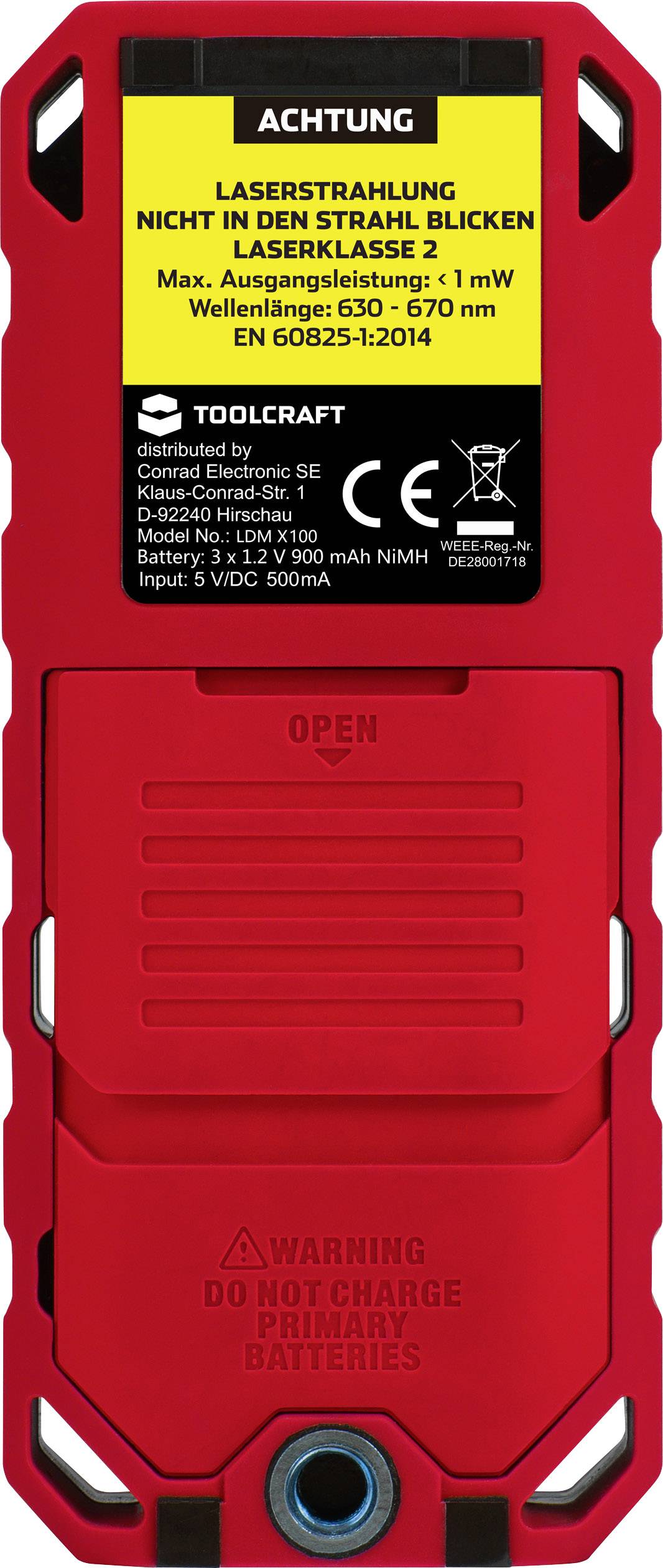 TOOLCRAFT LDM 80 Laser-Entfernungsmesser Bluetooth, Koffer, Dokumentations-App Messbereich (max.) 80m IP65