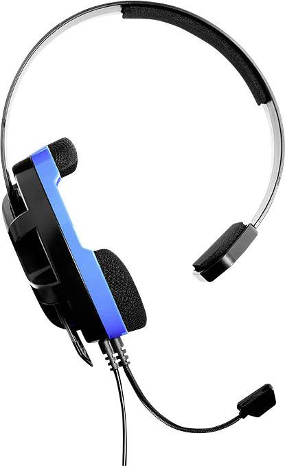 Turtle Beach Recon Chat für PS3/PS4 Pro Over Ear Headset kabelgebunden Mono Schwarz, Blau Noise Cancelling Lautstärkeregelung, Mikrofon-Stummschalt