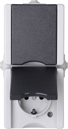 947555007 2fach Feuchtraum-Schalterprogramm Komplett Schutzkontakt-Steckdose mit Klappdeckel p