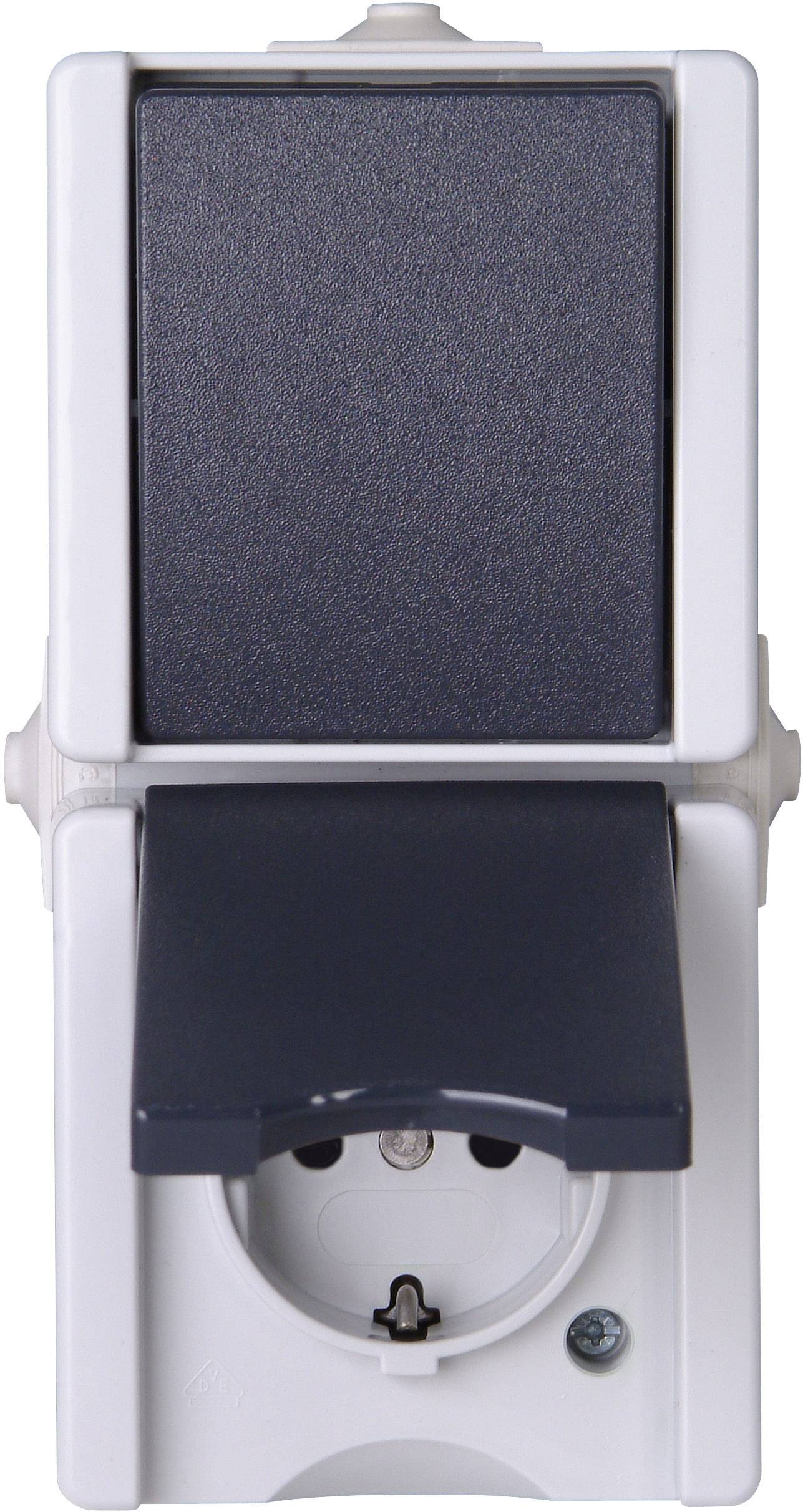 Kopp 139356003 1 Stück Feuchtraum-Schalterprogramm Komplett Schalter/Steckdosen Kombination proAQA Grau 1St.