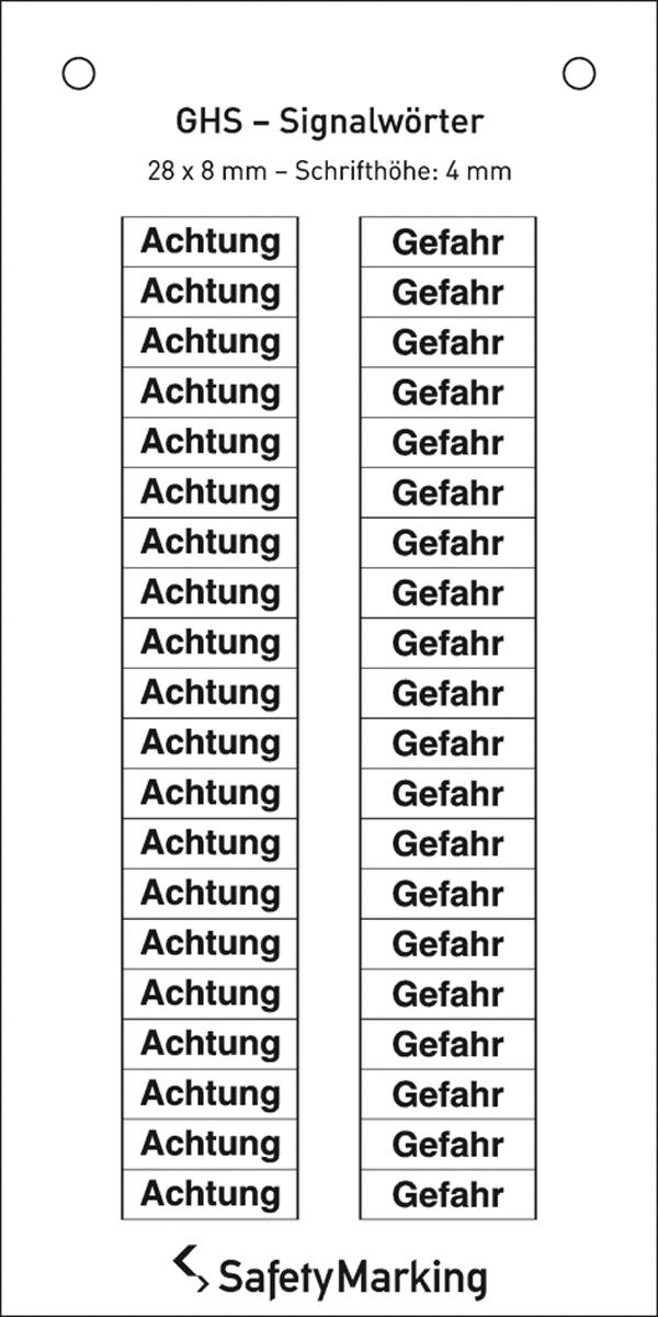 SafetyMarking 30.3560 Hinweisschild GHS-Signalwörter Folie selbstklebend (B x H) 28mm x 8mm 40St.