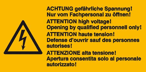 Warn-Kombischild Gefährliche Spannung! Nur von Fachpersonal zu öffnen Folie selbstklebend (B x H) 65 mm x 32 mm ISO 7010 6 St.