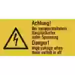 Warn-Kombischild Bei ausgeschaltetem Hauptschalter unter Spannung Folie selbstklebend (B x H) 65mm x 32mm ISO 7010 6St. Warn-Kombischild Bei ausgeschaltetem Hauptschalter unter Spannung Folie selbstklebend (B x H) 65mm x 32mm ISO 7010 6St.