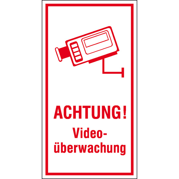SafetyMarking 21.5211 Hinweisschild Videoüberwachung Folie selbstklebend (B x H) 80mm x 150mm 1St.