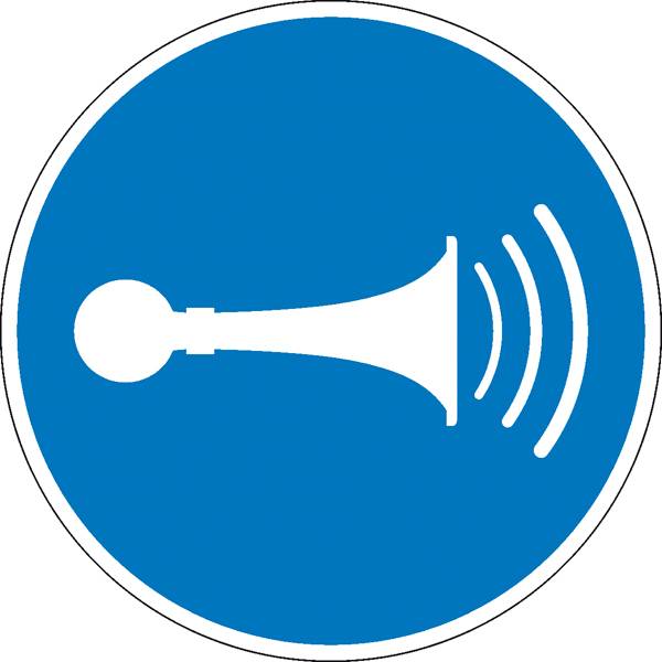Gebotsschild Akustisches Signal geben Folie selbstklebend (Ø) 100mm ISO 7010 1St.