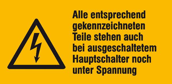 Warn-Kombischild Achtung Folie selbstklebend (B x H) 65mm x 32mm ISO 7010 6St.