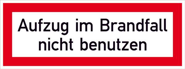SafetyMarking 11.2630 Hinweisschild Aufzug im Brandfall nicht benutzen Aluminium (B x H) 297mm x 105mm 1St.