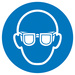 Gebotsschild Augenschutz benutzen, Hygiene und Abstand Aluminium (Ø) 100mm ISO 7010 1St.
