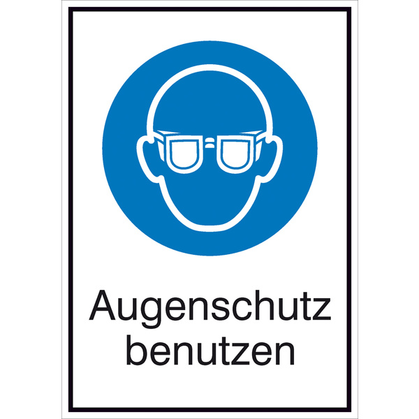 Gebotsschild Augenschutz benutzen, Hygiene und Abstand Aluminium (B x H) 210mm x 297mm ISO 7010 1St.