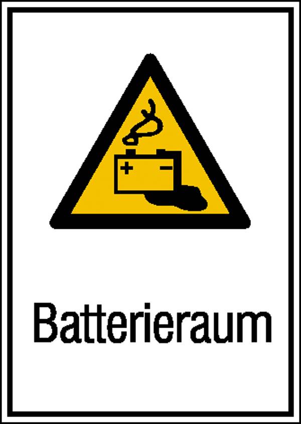 Warn-Kombischild Batterieraum Folie selbstklebend (B x H) 262mm x 371mm ISO 7010 1St.