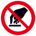 Verbotsschild Berühren verboten, Hygiene und Abstand Aluminium (Ø) 200mm ISO 7010 1St.