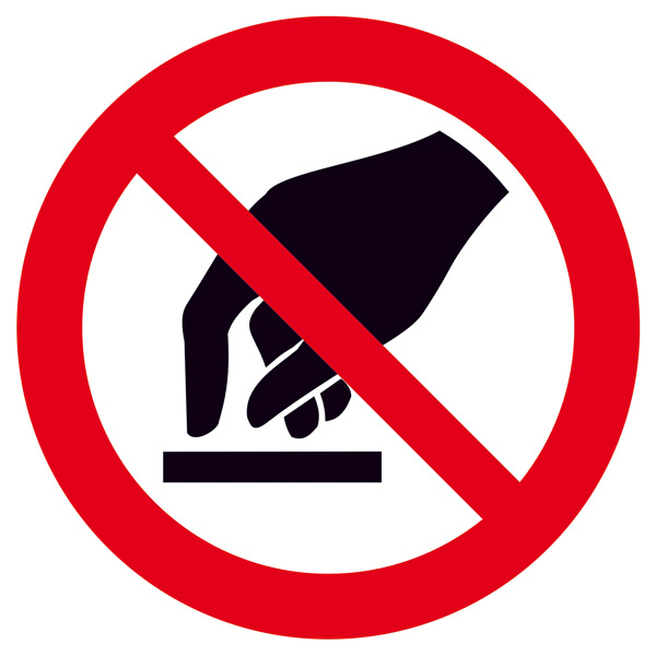 Verbotsschild Berühren verboten, Hygiene und Abstand Folie selbstklebend (Ø) 100mm ISO 7010 1St.