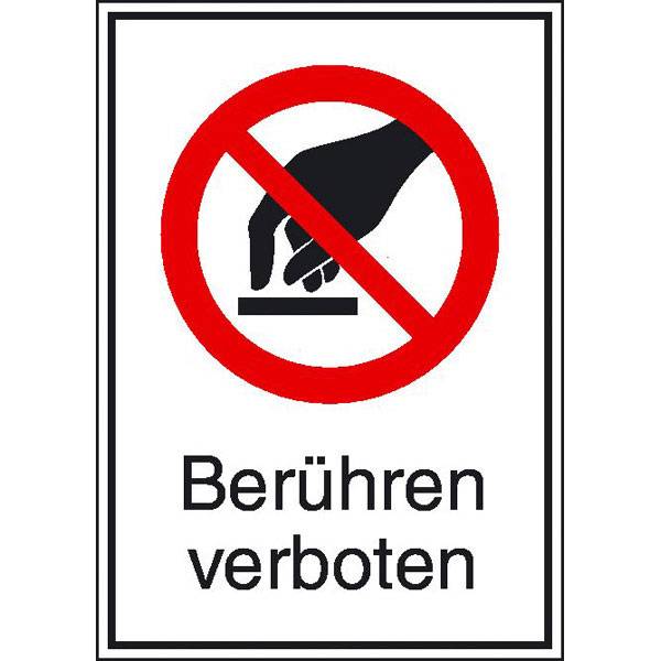 Verbotsschild Berühren verboten, Hygiene und Abstand Aluminium (B x H) 131mm x 185mm ISO 7010 1St.