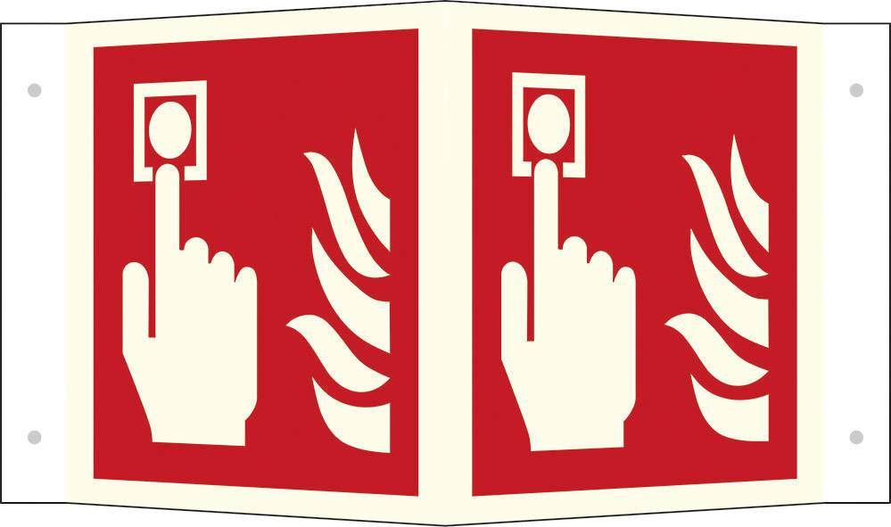 Hinweisschild Brandmelder Aluminium (B x H) 200mm x 200mm ISO 7010 1St.